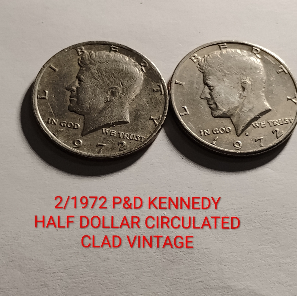 ✅❤️1972 P&D Kennedy Half Dollar Coins CLAD VINTAGE CIRCULATED